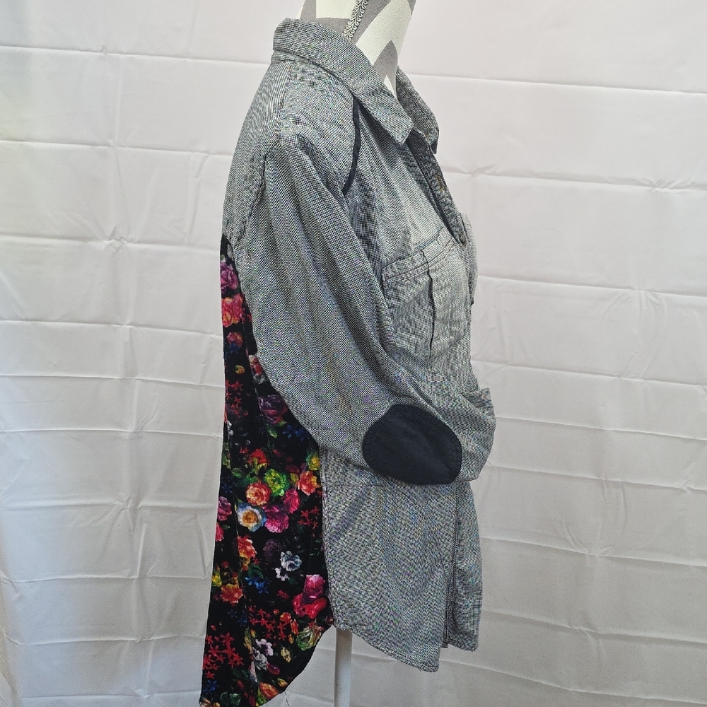 Floral Patchwork Button-Up Shirt